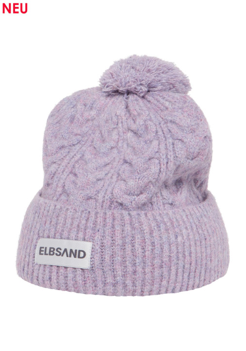 ELBSAND Vara Beanie lilac frost (65% Polyester, 13% Nylon, 13% Polyacryl, 6% Wool, 3% Elasthan)