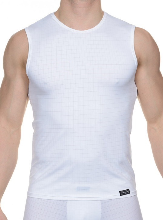 bruno banani Check Line Tanktop weiss (90% Polyamid, 10% Elasthan)