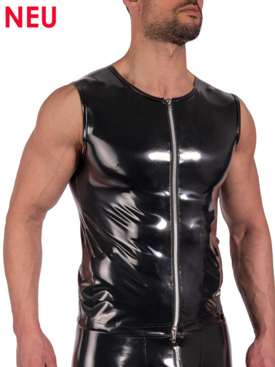 MANSTORE M2373 Zipped Vest black (80% Polyester, 12% Polyurethan, 8% Elasthan) M