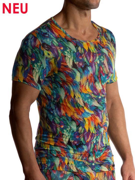 MANSTORE M2508 Casual Tee feathers (70% Polyester, 25% Polyamid, 5% Elasthan)