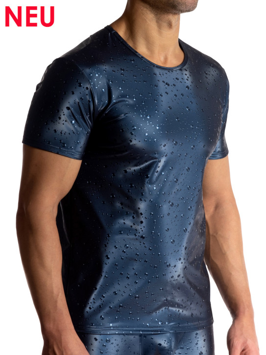 MANSTORE M2517 Casual Tee water blue (65% Polyester, 30% Polyurethan, 5% Elasthan)