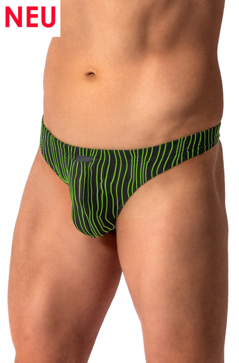 MANSTORE M2615 Hip String black/lime (50% Polyamid, 40% Polyester, 10% Elasthan)