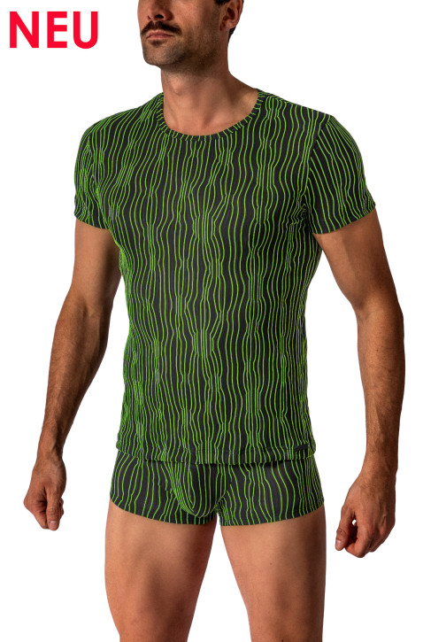 MANSTORE M2615 Casual Tee black/lime (50% Polyamid, 40% Polyester, 10% Elasthan)