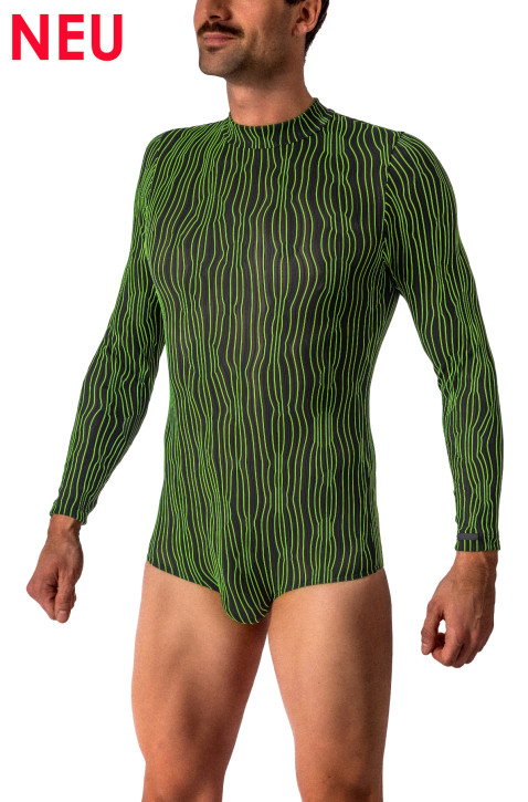 MANSTORE M2615 Pullover Body black/lime (50% Polyamid, 40% Polyester, 10% Elasthan)
