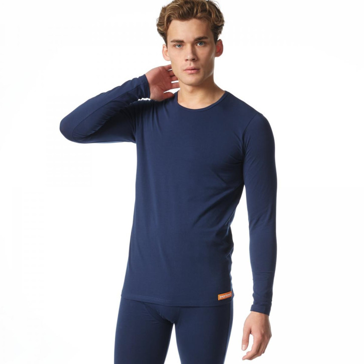bruno banani Warm Up Longshirt, marine (93% Baumwolle, 7% Elasthan) L / Blau