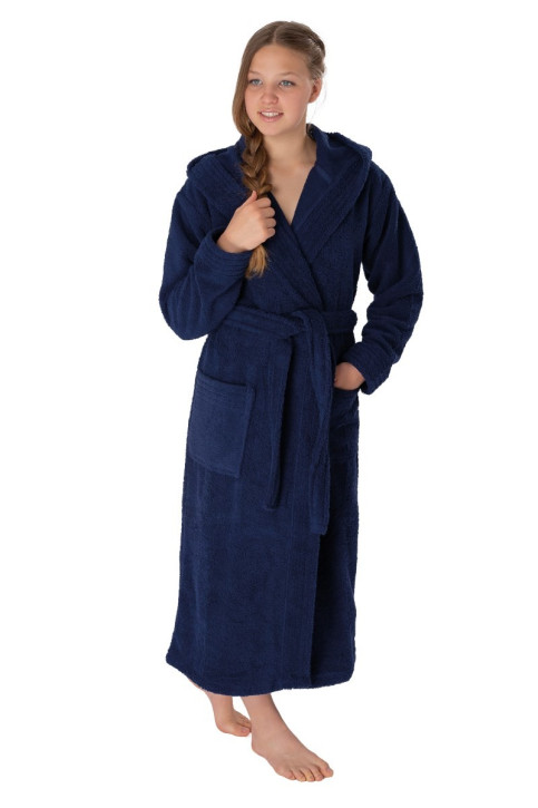 wewofashion by Otto Werner 3006 Bademantel UNISEX marine (100% Baumwolle)