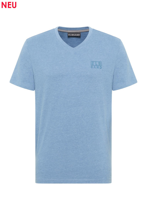 ELBSAND Ingvar V-Shirt nordic sea melange (50% Baumwolle, 50% Polyester)