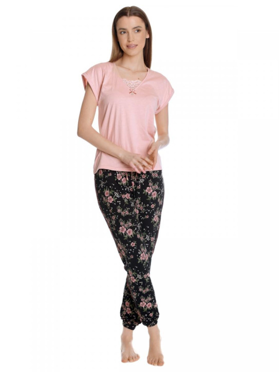 VIVE MARIA Hibiscus Dream Pyjama (50% Baumwolle, 50% Modal; 94% Viskose, 6% Elasthan) M