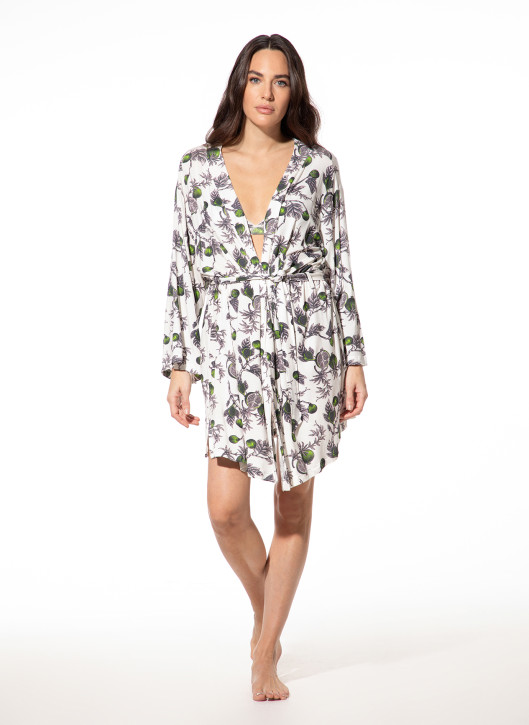 SHORT STORIES 621903 Kimono white whisper print (95% Modal, 5% Elasthan)