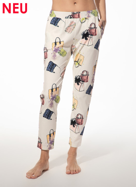 SHORT STORIES 622010 Hose antique white/print (47% Baumwolle, 47% Modal, 6% Elasthan)