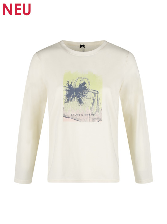 SHORT STORIES 622011 Langarm-Shirt antique white/print (47% Baumwolle, 47% Modal, 6% Elasthan)