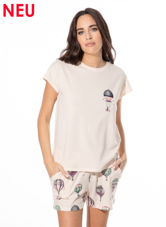 SHORT STORIES 622072 T-Shirt vanilla cream/print (47% Baumwolle, 47% Modal, 6% Elasthan)