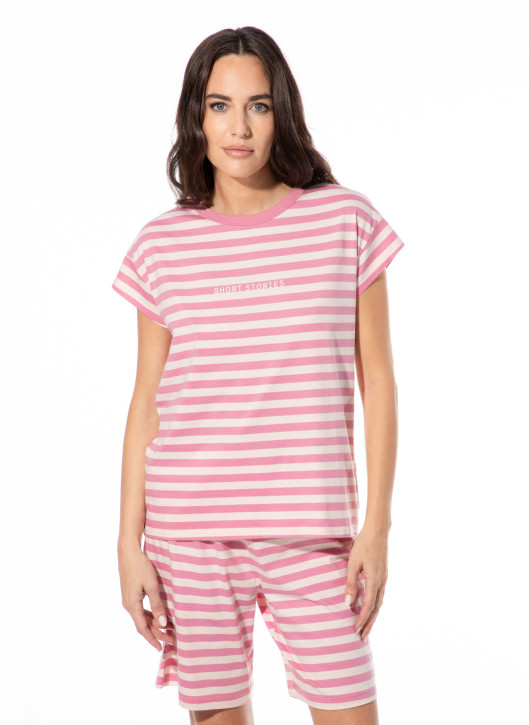 SHORT STORIES 622097 Ringelshirt rose shadow (100% Baumwolle)