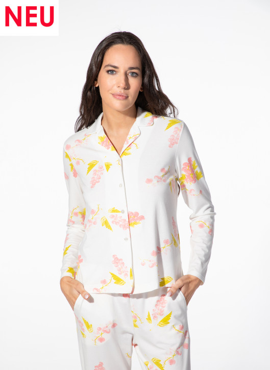 SHORT STORIES 622149 Shirt white pebble/print (47% Baumwolle, 47% Modal, 6% Elasthan)