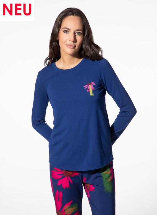SHORT STORIES 622174 Langarm-Shirt blue sea/print (47% Baumwolle, 47% Modal, 6% Elasthan)