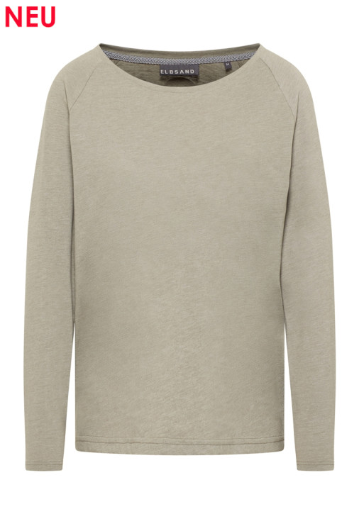 ELBSAND Tira Longsleeve pale fern melange (50% Baumwolle, 50% Polyester)