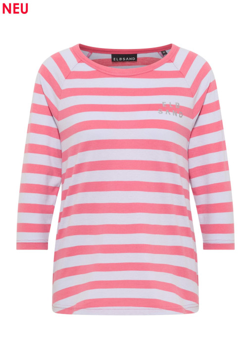 ELBSAND Celin T-Shirt vintage rose+lilac frost stripe (50% Baumwolle, 50% Polyester)