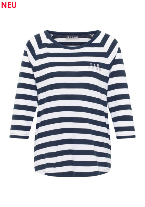 ELBSAND Celin T-Shirt cloudwhite stripe (50% Baumwolle, 50% Polyester)