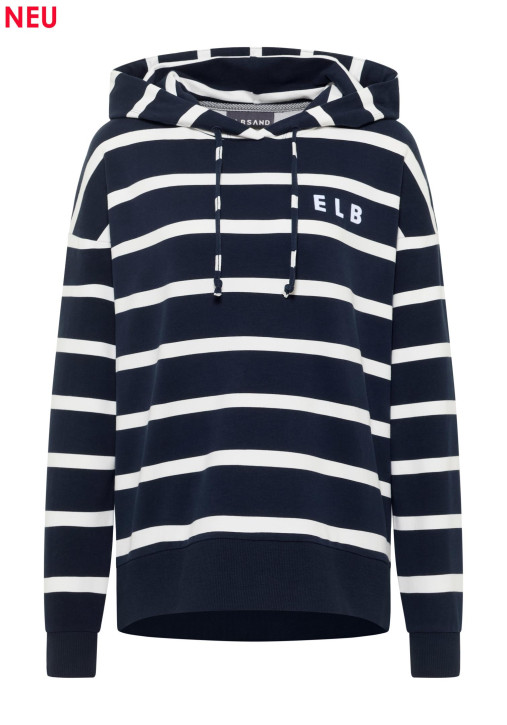 ELBSAND Marvi Hoodie coldwater/cloud white (95% Baumwolle, 5% Elasthan)