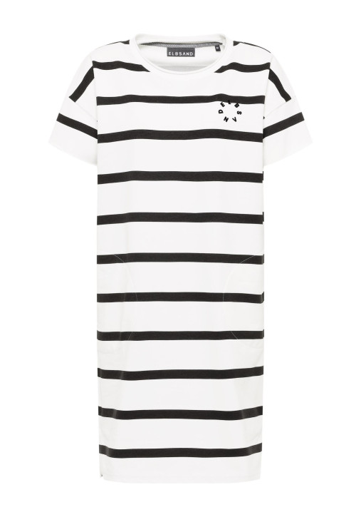 ELBSAND Talima Dress cloud white/quartz stripes (95% Baumwolle, 5% Elasthan)