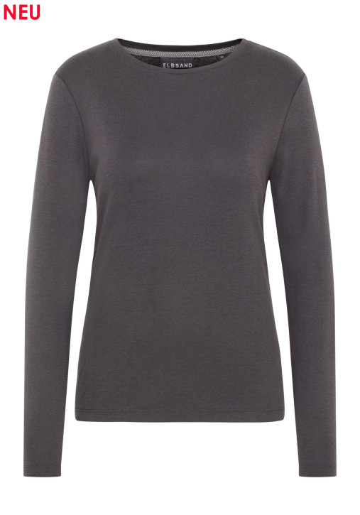 ELBSAND Santje Longsleeve charcoal (58% Baumwolle, 42% Modal)