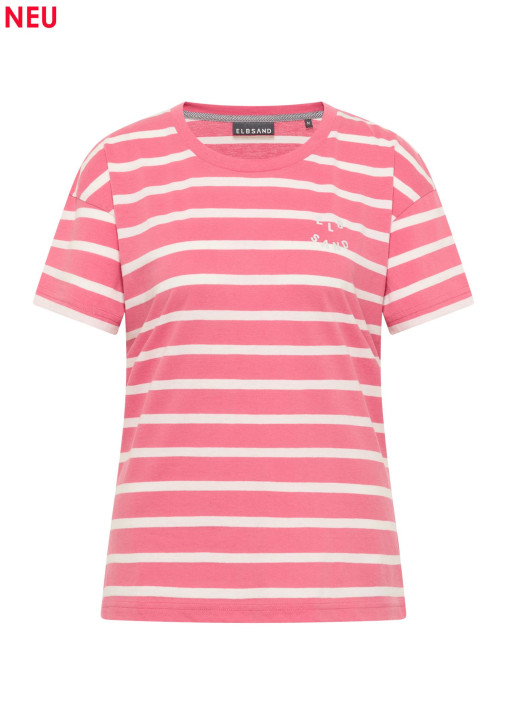 ELBSAND Uumi T-Shirt vintage rose+cloud white stripe (50% Baumwolle, 50% Polyester)