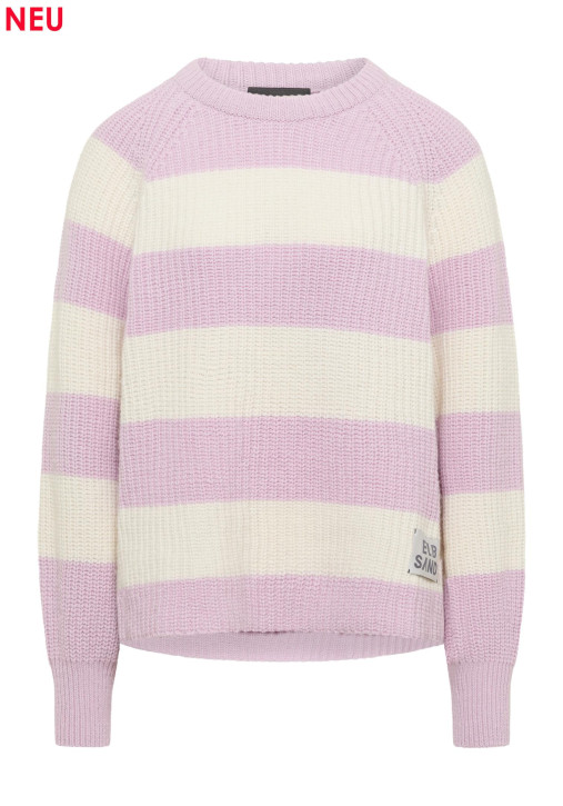 ELBSAND Orelia Knit Sweater pink chalk + cloud white stripe (55% Lammwolle, 45% Baumwolle)