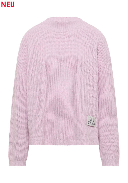 ELBSAND Oana Knit Sweater pink chalk (55% Lammwolle, 45% Baumwolle)
