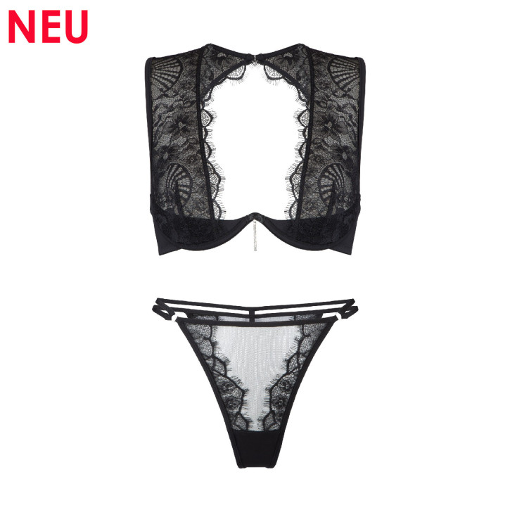 LingaDore 8007 Bügel-BH mit String schwarz (100% Polyamid)