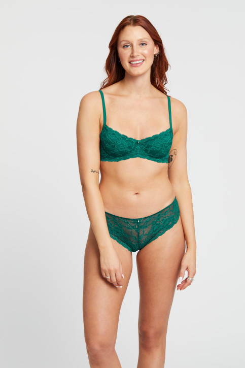 Montelle Flirt Halbschalen-BH jade (84% Polyamid, 16% Elasthan) 70D / dunkelgrün
