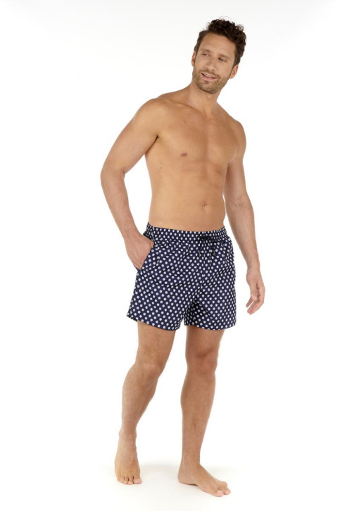 HOM Gordes Beach Boxer navy print (100% Polyester)