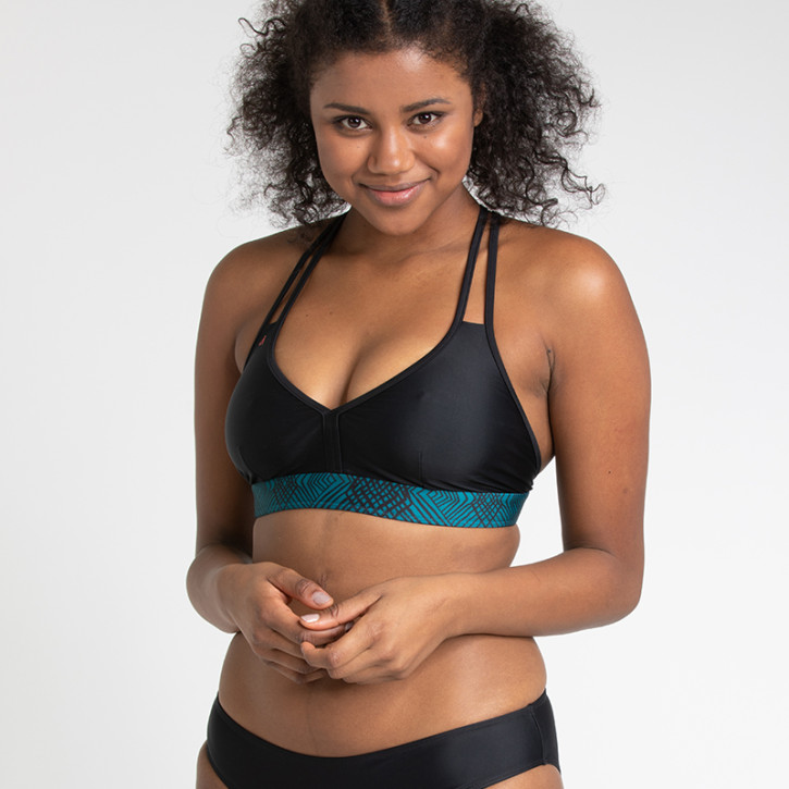 INASKA WILD Multiway Top schwarz/pine (78% Polyamid ECONYL®, 22% Elasthan)