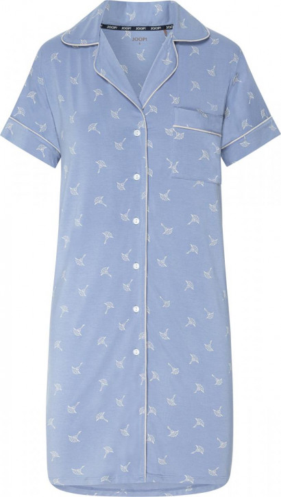 JOOP! Sheer Luxury Big Shirt bel air blue/sand (58% Baumwolle, 38% TENCEL™-Modal, 4% Elasthan)