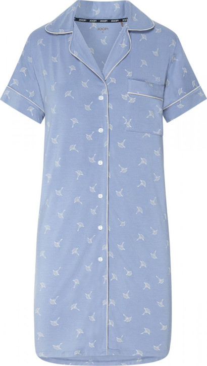 JOOP! Sheer Luxury Big Shirt bel air blue/sand (58% Baumwolle, 38% TENCEL™-Modal, 4% Elasthan)