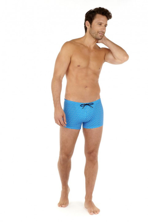 HOM Lourmarin Swim Shorts blue print (80% Polyamid, 20% Elasthan) XL
