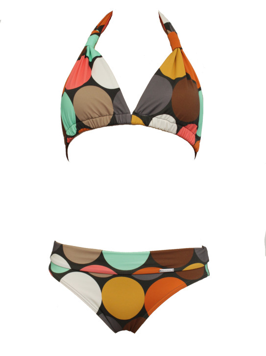 WASSERSTOFF 43 973 Triangelo Bikini Bolas black-bunt (80% Polyamid, 20% Elasthan)