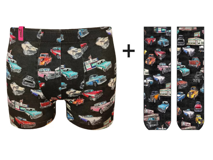 cool7 OLDTIMER Boxer + Socken Set (95% Baumwolle, 5% Elasthan) M