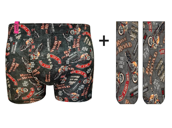 cool7 RULE THE ROAD Boxer + Socken Set (95% Baumwolle, 5% Elasthan)