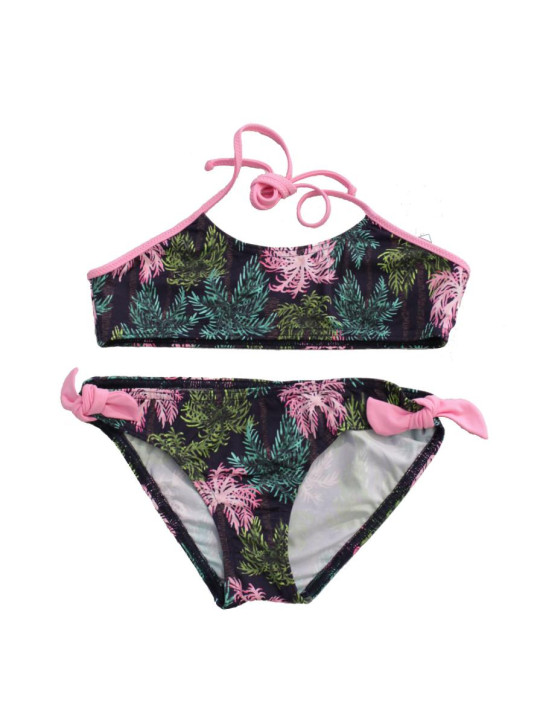 WASSERSTOFF KINDER Bikini Palm-Springs blue-rosa (84% Polyamid, 16% Elasthan)