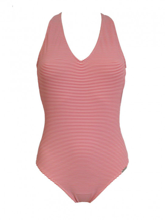 WASSERSTOFF Neckswimsuit St. Tropez red-cream (92% Polyamid, 8% Elasthan)