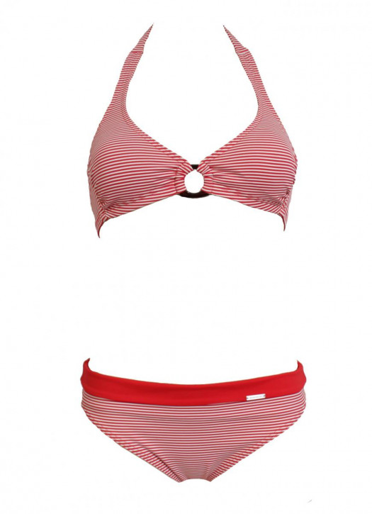 WASSERSTOFF Neckring Bikini St. Tropez red-cream 43950-B (92% Polyamid, 8% Elasthan)