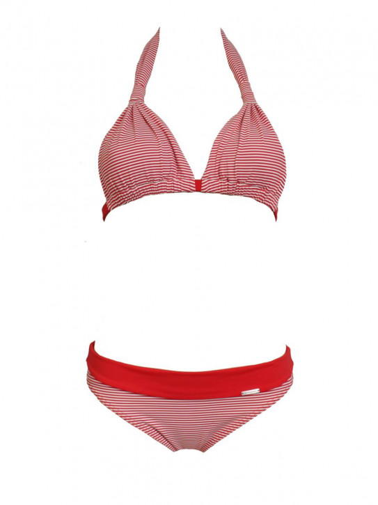 WASSERSTOFF Triangelo Bikini St. Tropez red-cream 43 949 (92% Polyamid, 8% Elasthan)