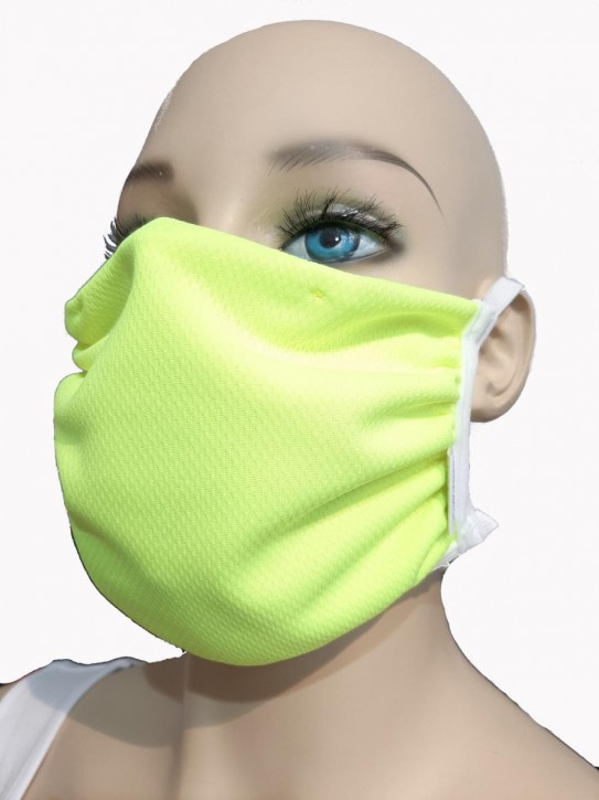Mund-Nase-Maske von WONNEBERGER MANUFAKTUR, neongelb, 100% Polyester (Coolmax© )