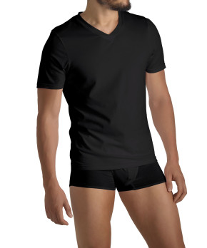 JOOP! Bodywear Everyday 2-Pack V-Neck Shirt weiß oder schwarz (95% Baumwolle, 5% Elasthan) M / Schwarz