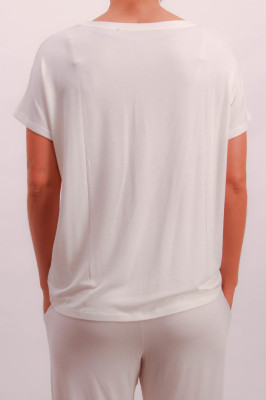 JOOP! Bodywear Luxe T-Shirt mauve oder off white (95% Modal, 5% Elasthan) XL / Weiss