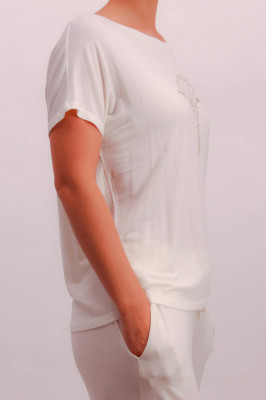 JOOP! Bodywear Luxe T-Shirt mauve oder off white (95% Modal, 5% Elasthan) XL / Weiss