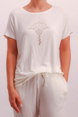 JOOP! Bodywear Luxe T-Shirt mauve oder off white (95% Modal, 5% Elasthan) XL / Weiss