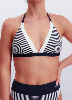 JOOP! Beachwear Bikini Triangle Top navy stripes (83% Polyamid, 17% Elasthan) 36B