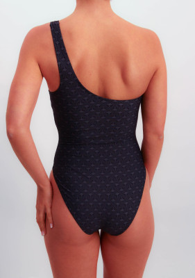 JOOP! Beachwear One Shoulder Swimsuit schwarz print (83% Polyamid, 17% Elasthan) S