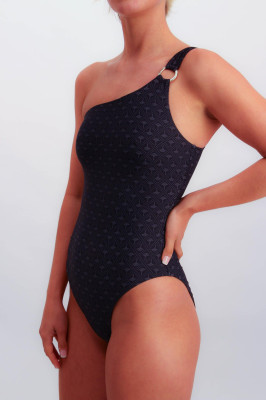 JOOP! Beachwear One Shoulder Swimsuit schwarz print (83% Polyamid, 17% Elasthan) S